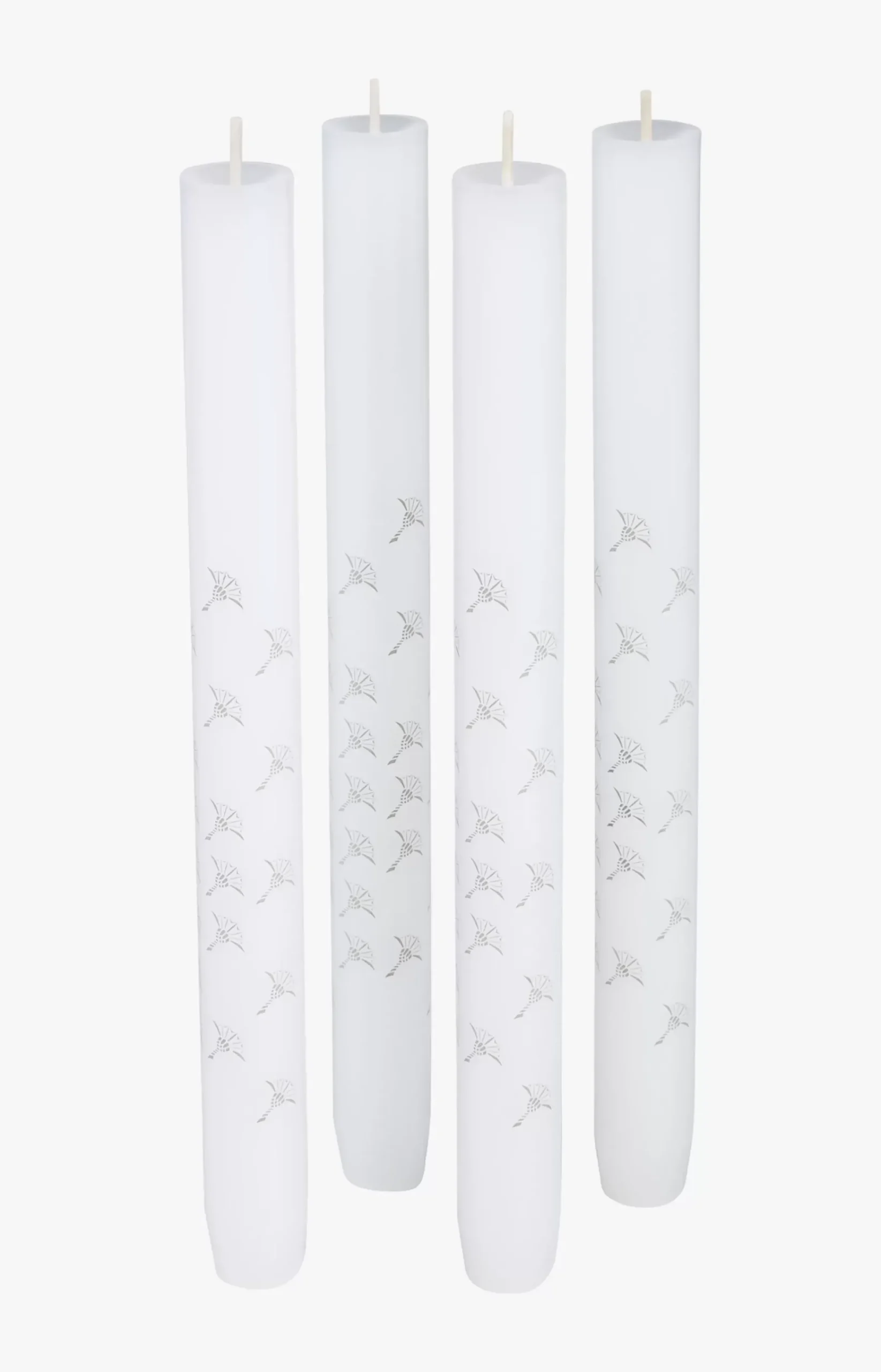 JOOP! FADED CORNFLOWER Stick Candles in White, Set of 4