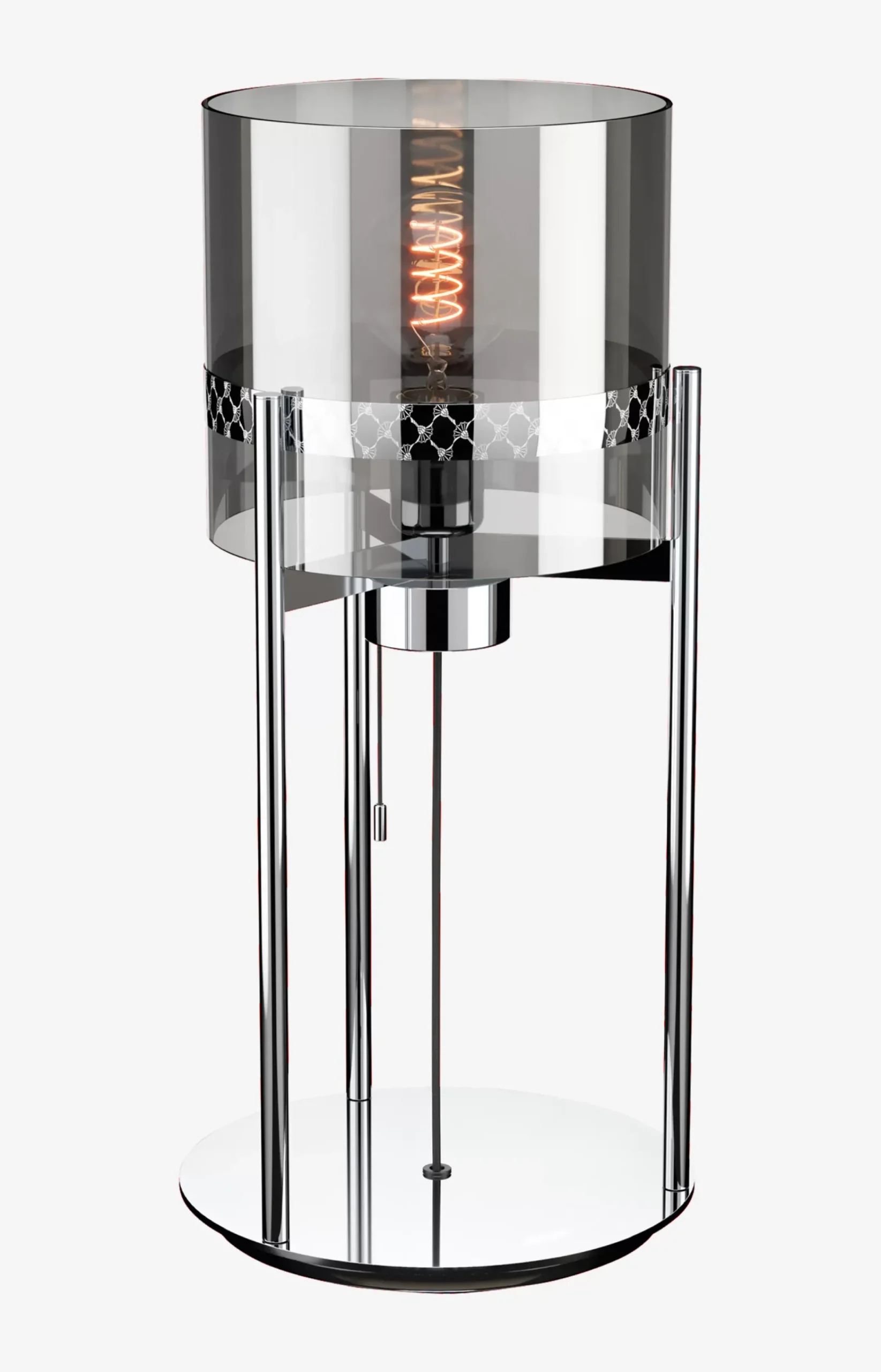 JOOP! ROUND LIGHTS CHROME table lamp, fumé glass/chrome