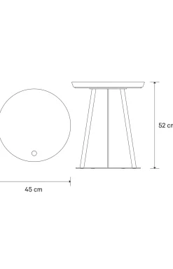 JOOP! ROUND side table with smoked oak plate, 45 x 52 cm in taupe/anthracite
