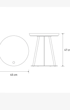 JOOP! ROUND side table with painted wood fibre plate, 45 x 47 cm in white