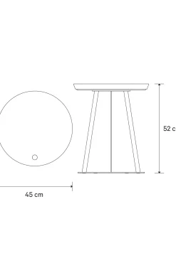 JOOP! ROUND side table with painted wood fibre plate, 45 x 52 cm in taupe