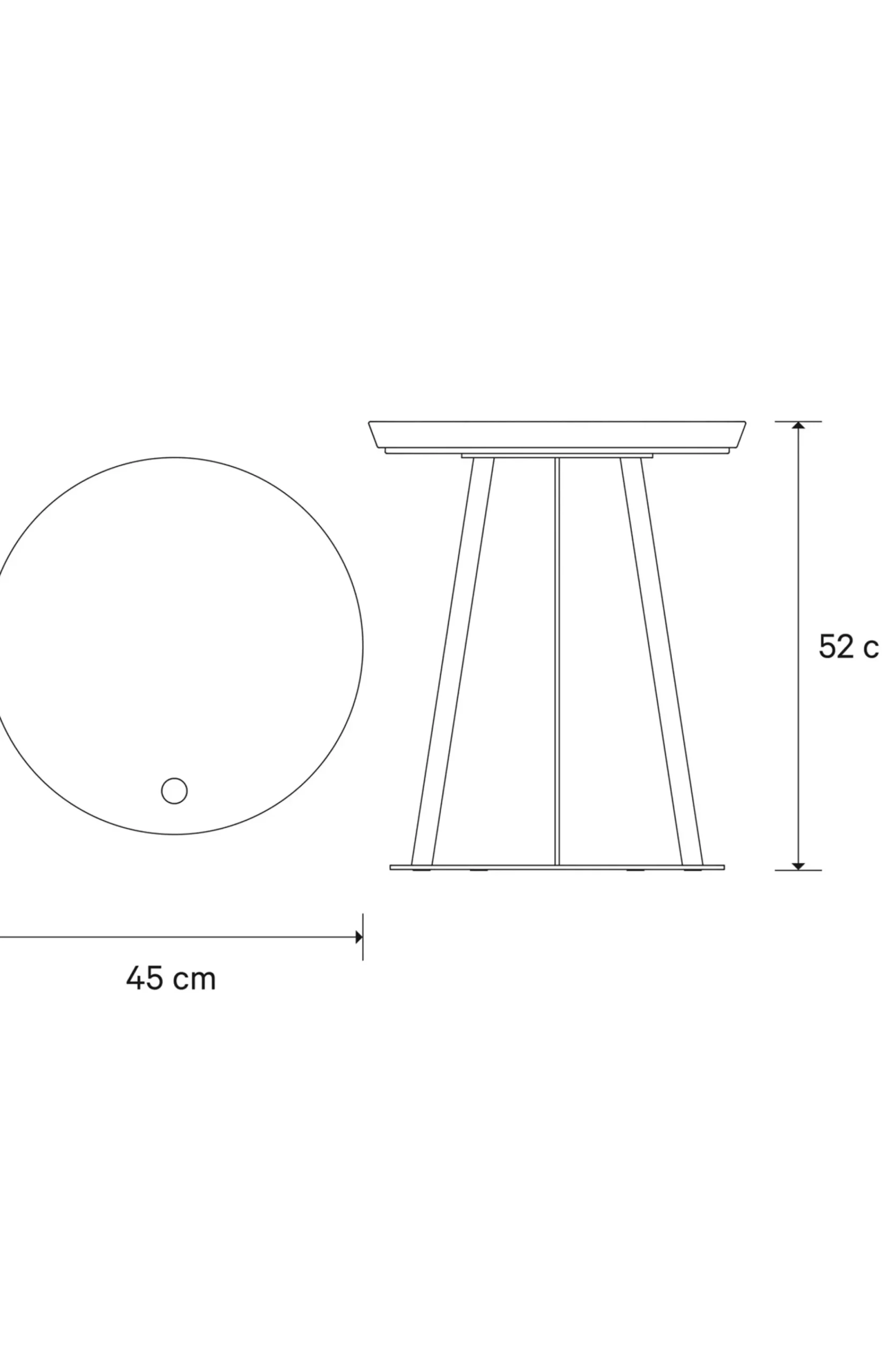 JOOP! ROUND side table with painted wood fibre plate, 45 x 52 cm in taupe