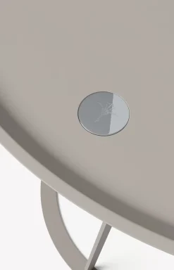 JOOP! ROUND side table with painted wood fibre plate, 45 x 47 cm in taupe