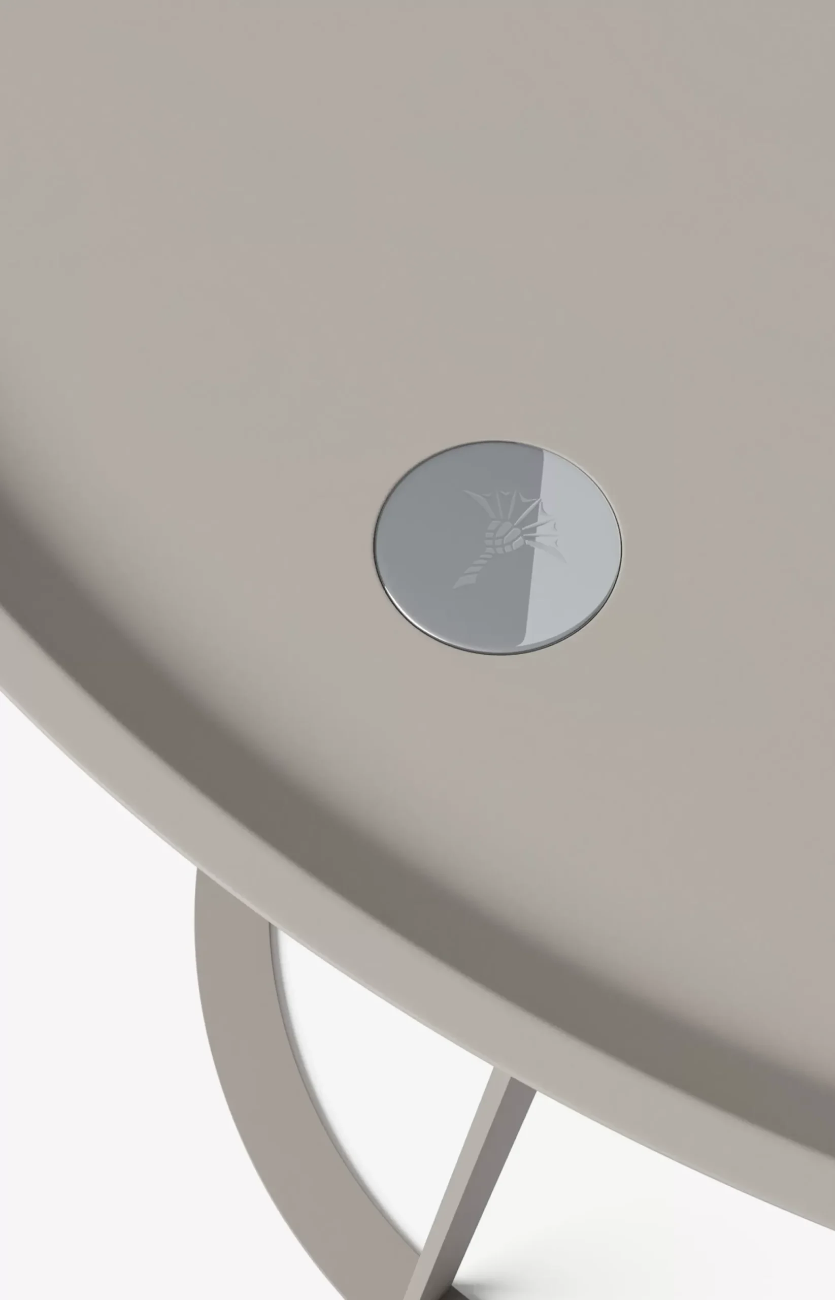 JOOP! ROUND side table with painted wood fibre plate, 45 x 47 cm in taupe