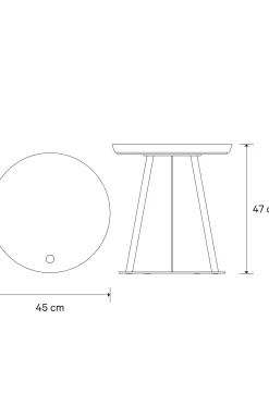 JOOP! ROUND side table with painted wood fibre plate, 45 x 47 cm in taupe