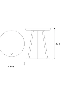 JOOP! ROUND side table with smoked oak plate, 45 x 52 cm in anthracite