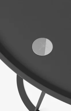 JOOP! ROUND side table with painted wood fibre plate, 45 x 47 cm in anthracite