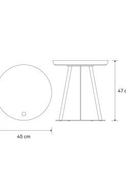 JOOP! ROUND side table with painted wood fibre plate, 45 x 47 cm in anthracite