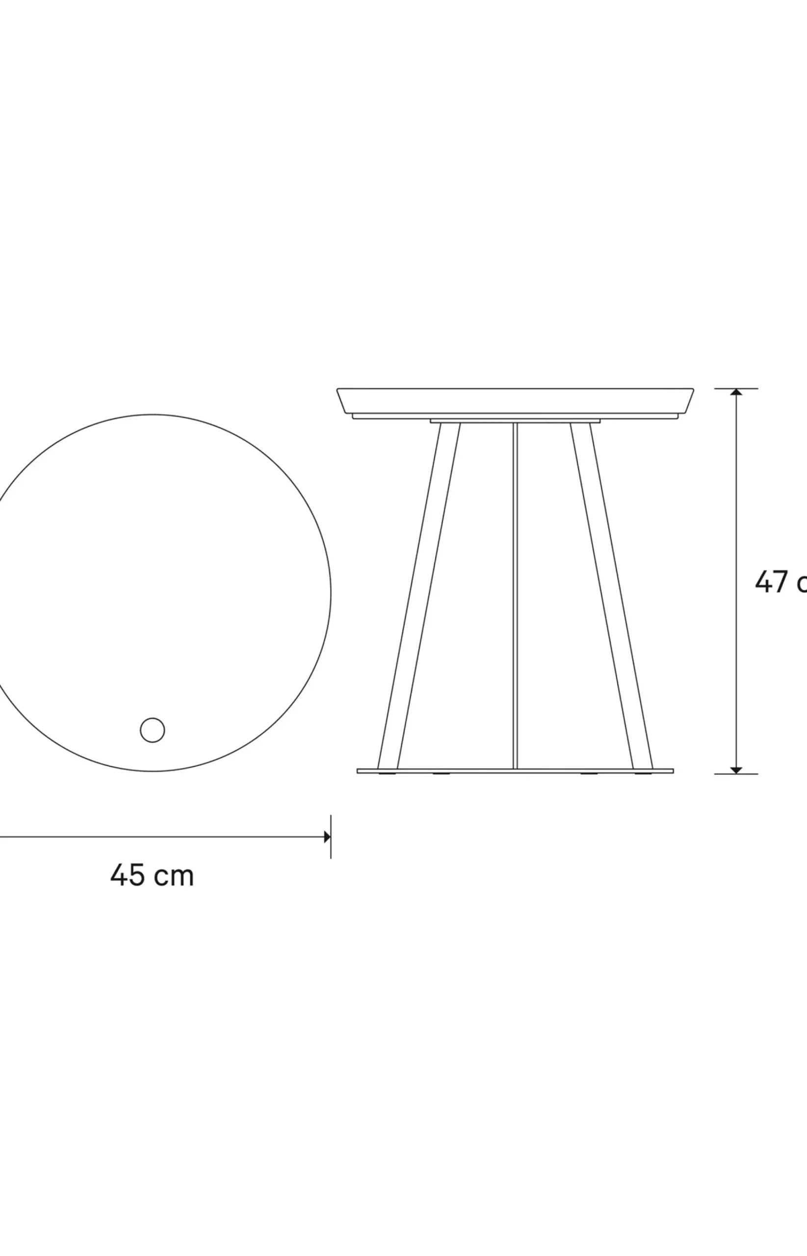 JOOP! ROUND side table with painted wood fibre plate, 45 x 47 cm in anthracite