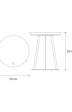 JOOP! ROUND side table with smoked oak plate, 45 x 52 cm in white/anthracite