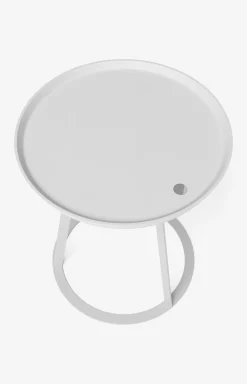 JOOP! ROUND side table with painted wood fibre plate, 45 x 52 cm in white