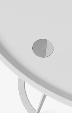 JOOP! ROUND side table with painted wood fibre plate, 45 x 52 cm in white