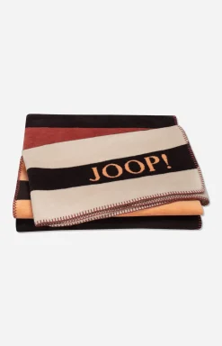 JOOP! TONE throw in copper/beige/brown stripe