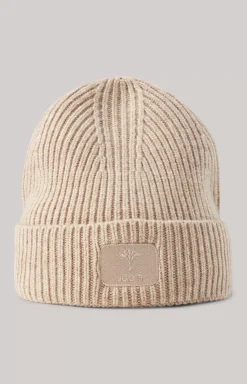 Knitted Beanie in Beige