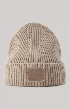 Knitted Beanie in Brown