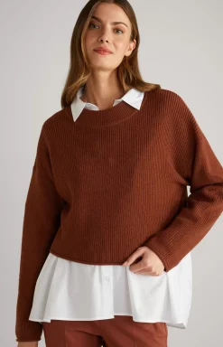 Knitted jumper in Copper Brown