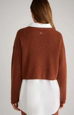 Knitted jumper in Copper Brown