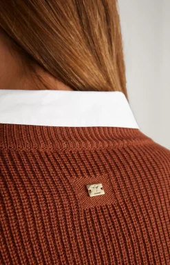 Knitted jumper in Copper Brown