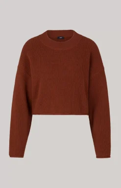 Knitted jumper in Copper Brown