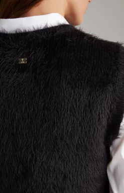 Knitted Sleeveless Top in Black