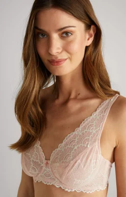 Lace Bra in Rosé/Ecru