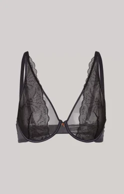 Lace Bra with Underwire in Anthracite