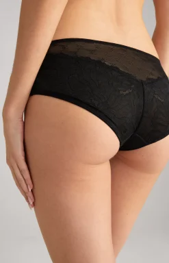 Lace Hipster Panties in Black