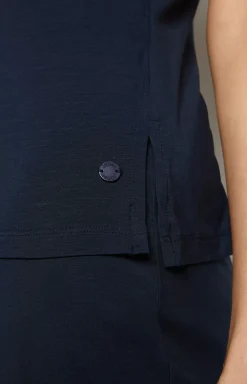 Lace loungewear top in midnight