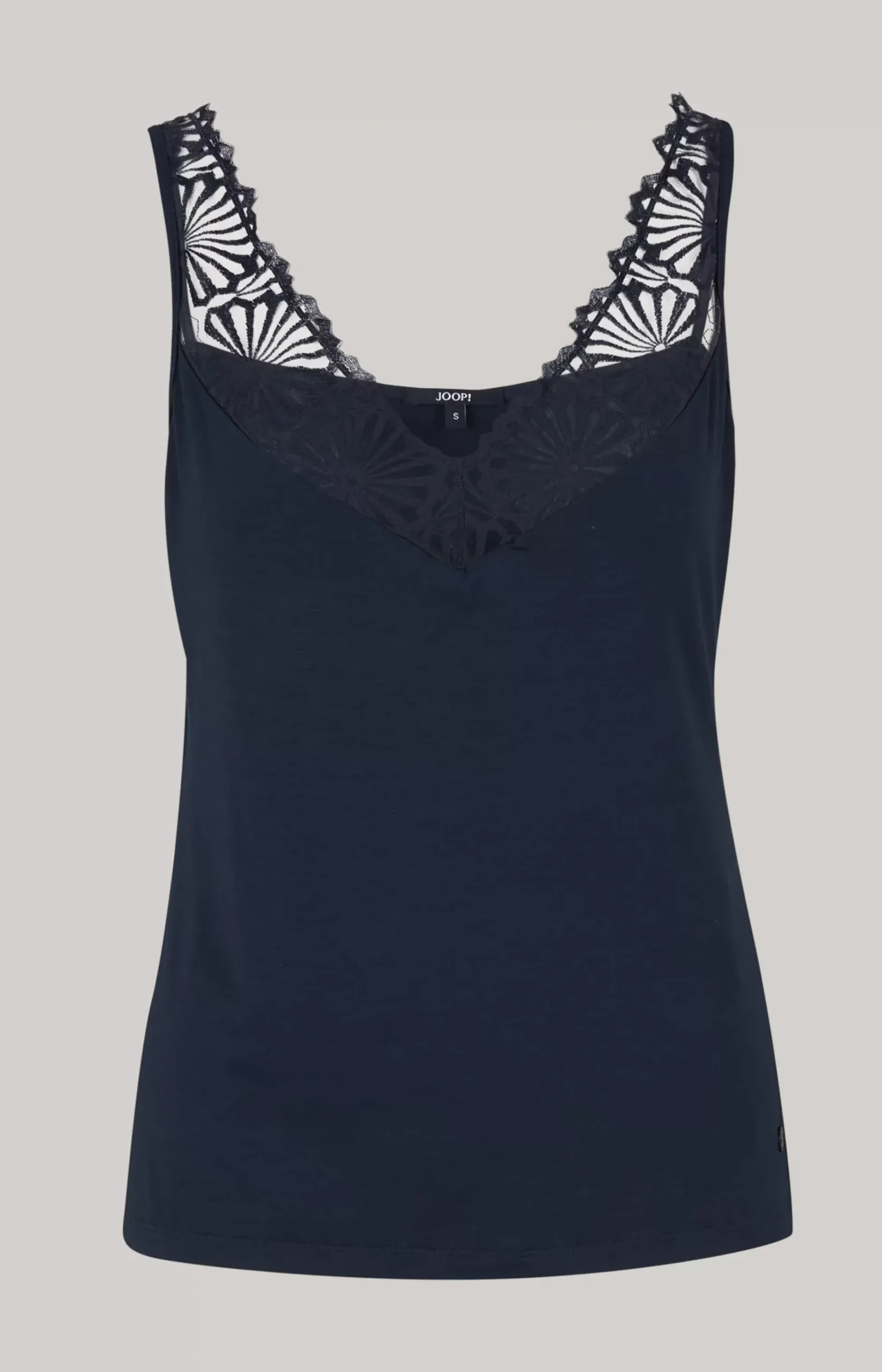 Lace loungewear top in midnight