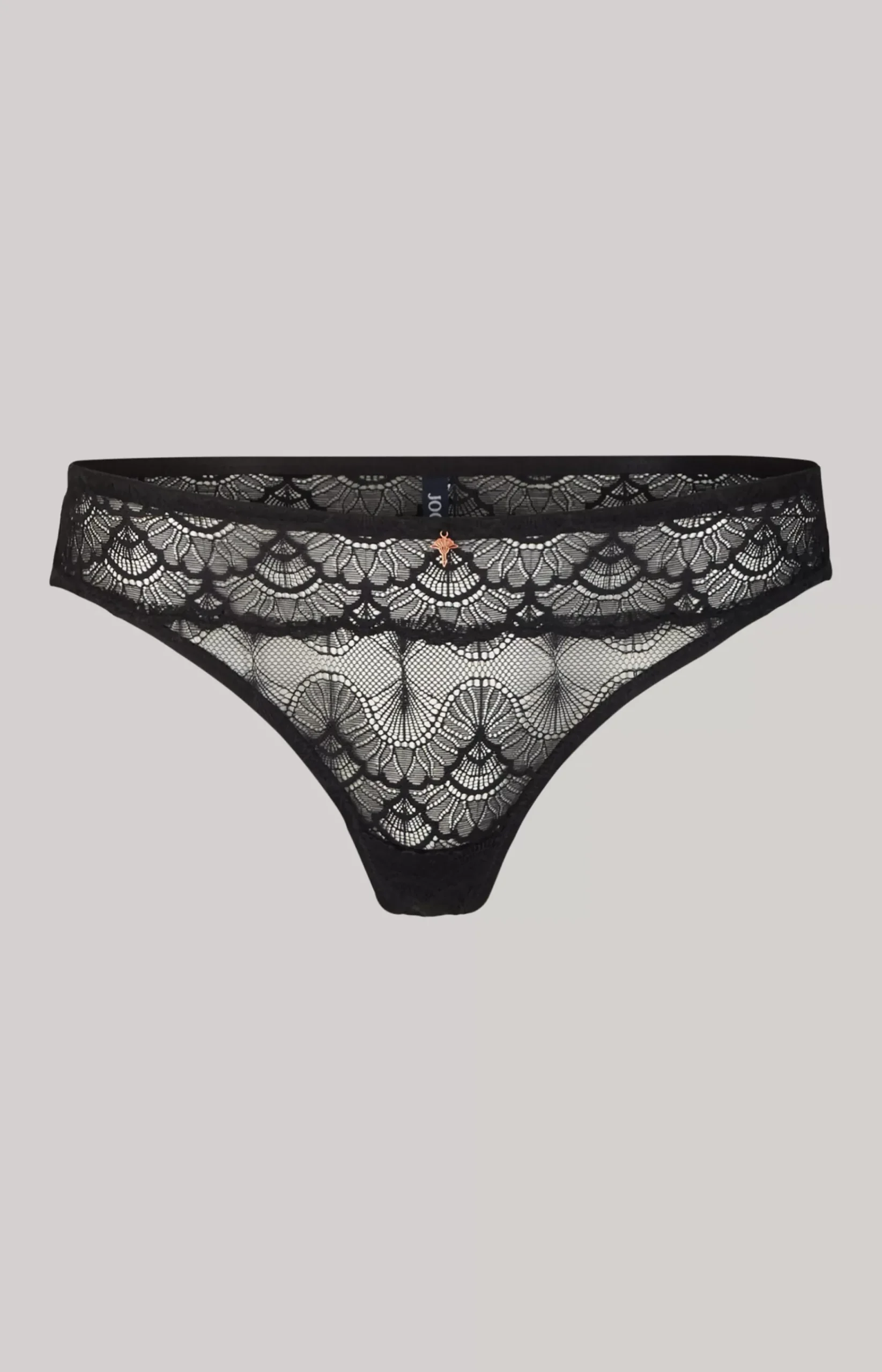 Lace thong in Black