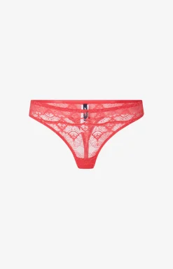 Lace thong in red