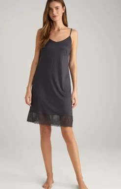 Lace-trimmed Spaghetti Strap Top in Anthracite
