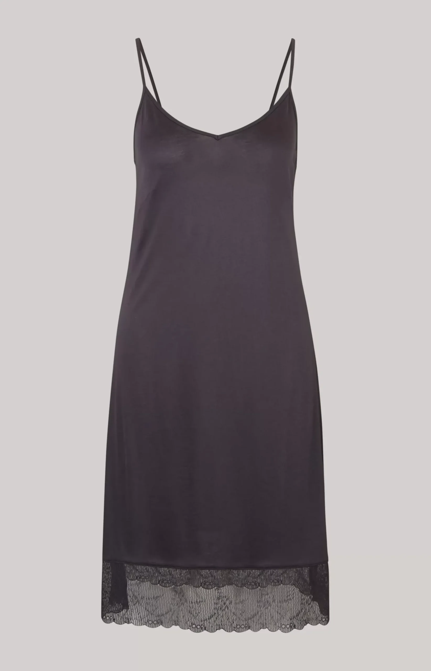 Lace-trimmed Spaghetti Strap Top in Anthracite