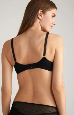 Lace-trimmed Underwired Bra in Black