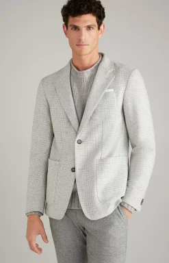 Laig Jacket in Light Grey/Off-white