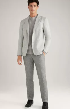 Laig Jacket in Light Grey/Off-white