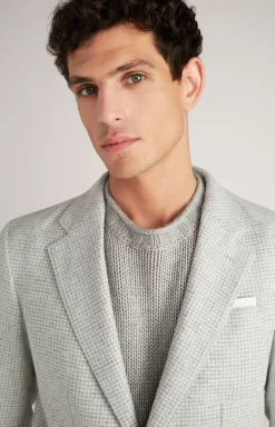 Laig Jacket in Light Grey/Off-white