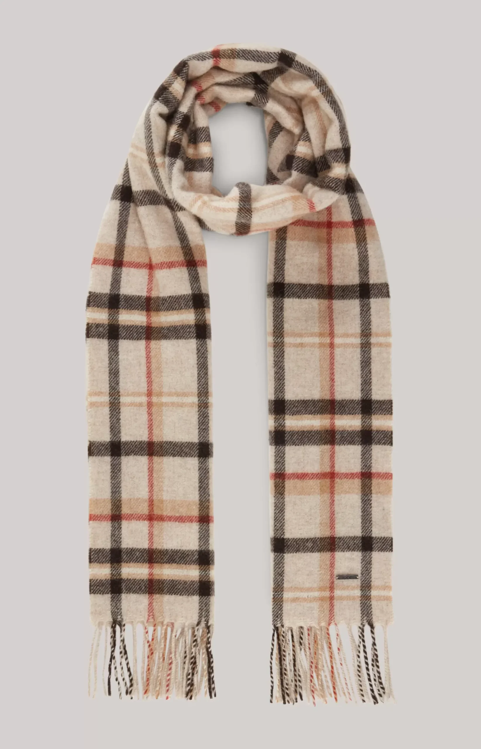 Lamazi Scarf in a Beige/Red Pattern