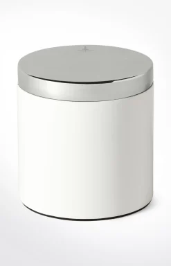 Large Chromeline storage box, silver/white