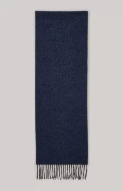 Larsen Wool Scarf in Dark Blue