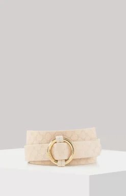 Leather Belt in Beige