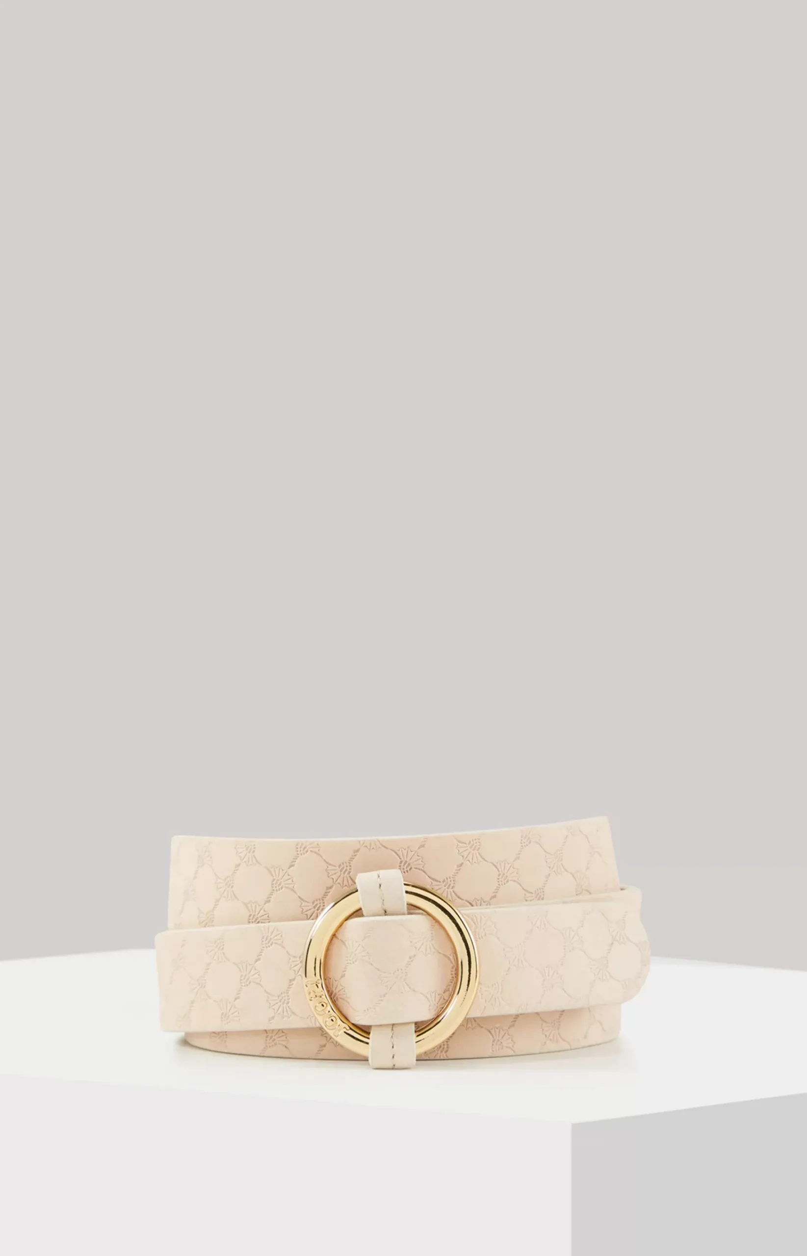Leather Belt in Beige