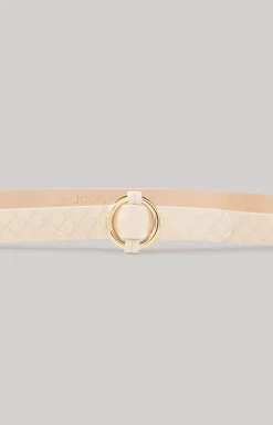 Leather Belt in Beige