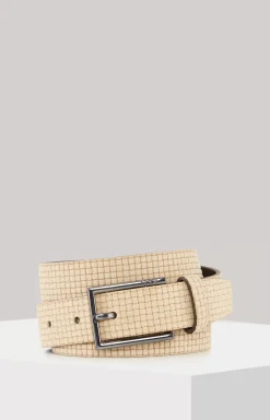 Leather Belt in Beige