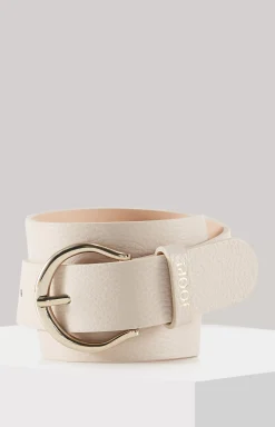 Leather Belt in Cream