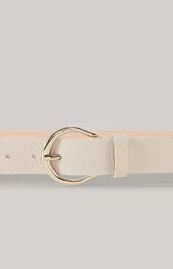 Leather Belt in Cream