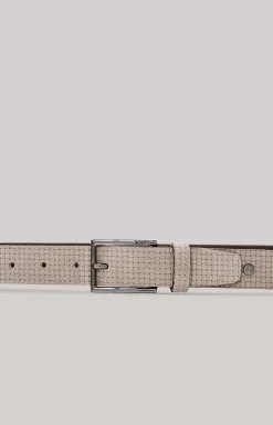 leather belt in light grey