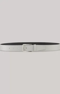 leather belt in light grey