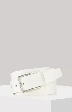 leather belt in off-white
