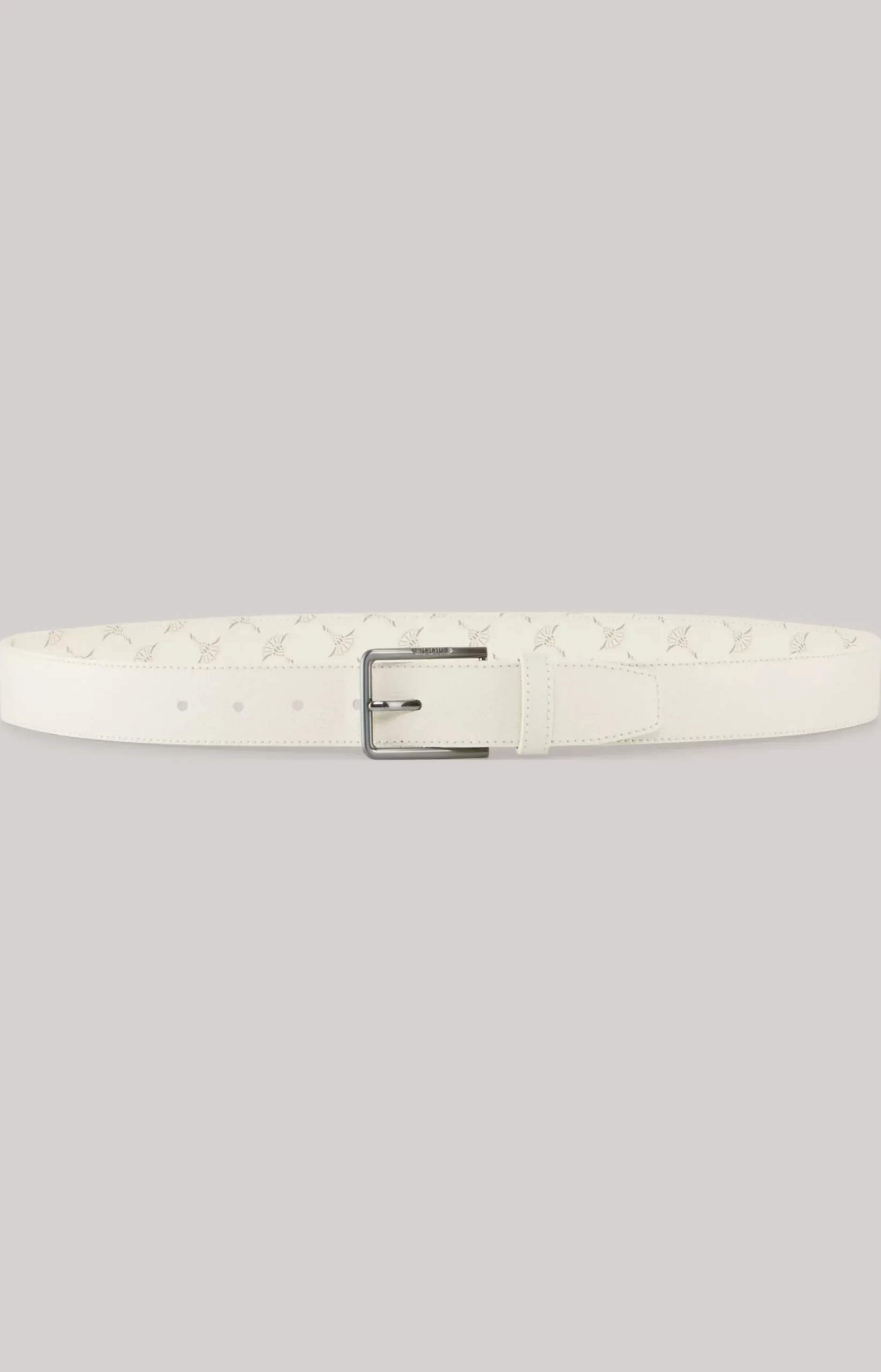 leather blend belt in off-white